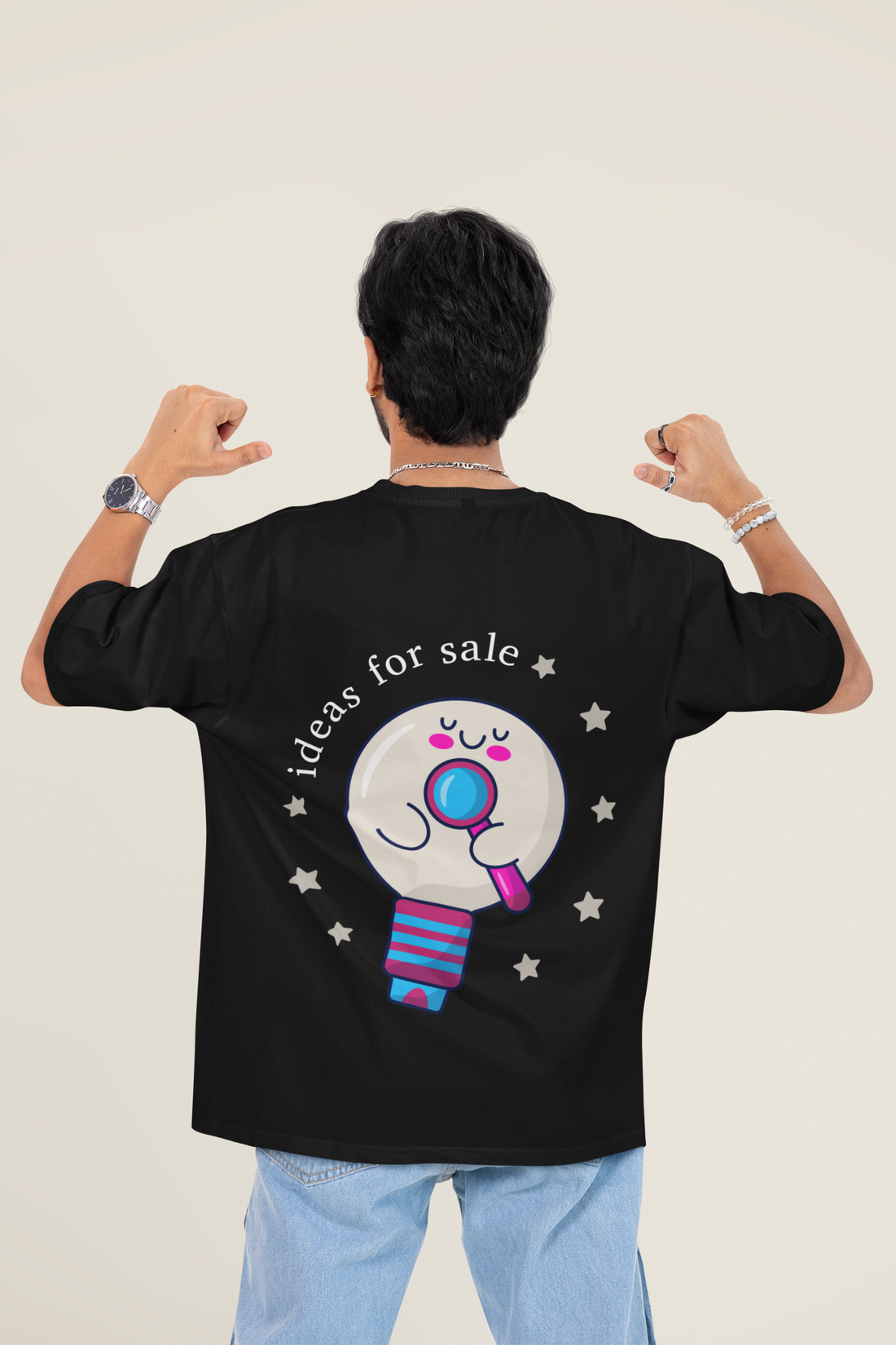 Ideas for Sale Oversized Tee back artwork and print placement by Wondering Minds