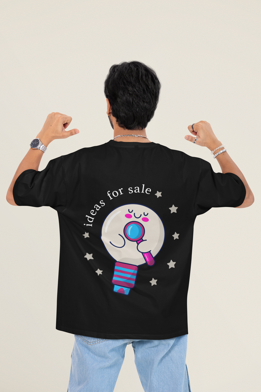 Ideas for Sale Oversized Tee back artwork oversized T-shirt by Wondering Minds