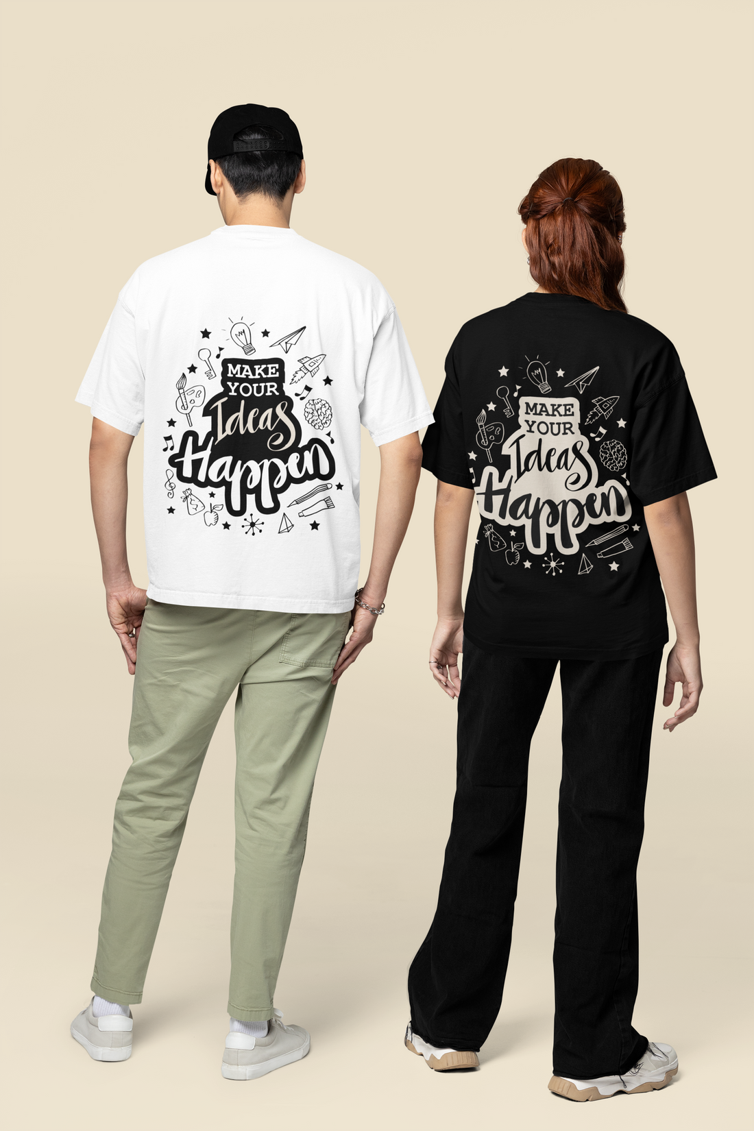 Be Creative Oversized Tee front artwork and fit by Wondering Minds