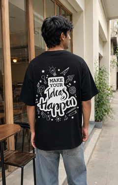 Be Creative Oversized Tee back graphic oversized T-shirt by Wondering Minds