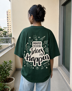 Be Creative Oversized Tee back graphic oversized T-shirt by Wondering Minds