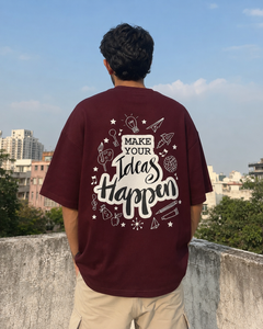 Be Creative Oversized Tee back graphic oversized T-shirt by Wondering Minds