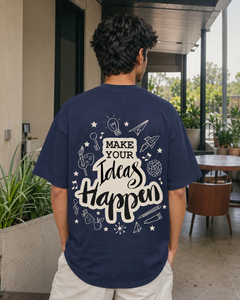 Be Creative Oversized Tee back graphic oversized T-shirt by Wondering Minds