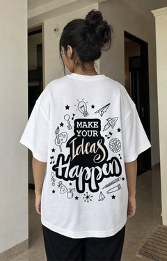 Be Creative Oversized Tee back graphic oversized T-shirt by Wondering Minds