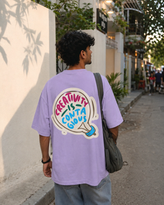 Creativity Is Contagious Oversized Tee back graphic oversized T-shirt by Wondering Minds
