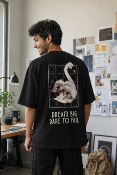 Dare to Dream Oversized Tee back graphic oversized T-shirt by Wondering Minds