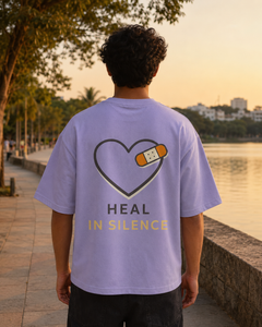 Heal in Silence Oversized Tee back graphic oversized T-shirt by Wondering Minds
