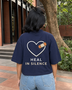 Heal in Silence Oversized Tee back graphic oversized T-shirt by Wondering Minds