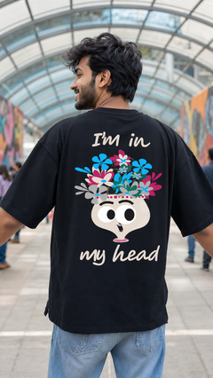 I Am in My Head Oversized Tee back graphic oversized T-shirt by Wondering Minds