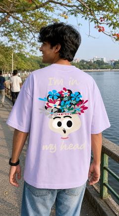 I Am in My Head Oversized Tee back graphic oversized T-shirt by Wondering Minds