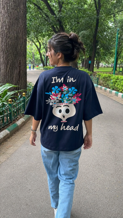 I Am in My Head Oversized Tee back graphic oversized T-shirt by Wondering Minds