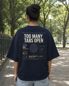 Overthinker Club Oversized Tee back graphic oversized T-shirt by Wondering Minds