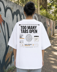 Overthinker Club Oversized Tee back graphic oversized T-shirt by Wondering Minds