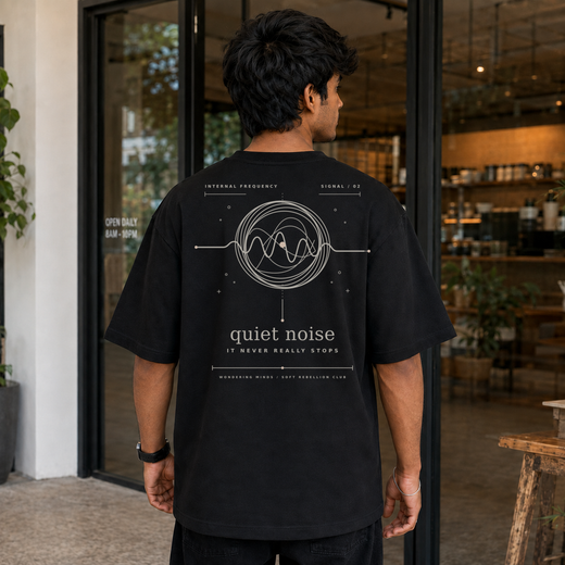 Quiet Noise Oversized Tee oversized T-shirt by Wondering Minds