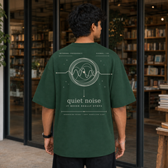 Quiet Noise Oversized Tee back graphic oversized T-shirt by Wondering Minds