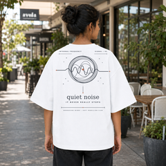 Quiet Noise Oversized Tee back graphic oversized T-shirt by Wondering Minds