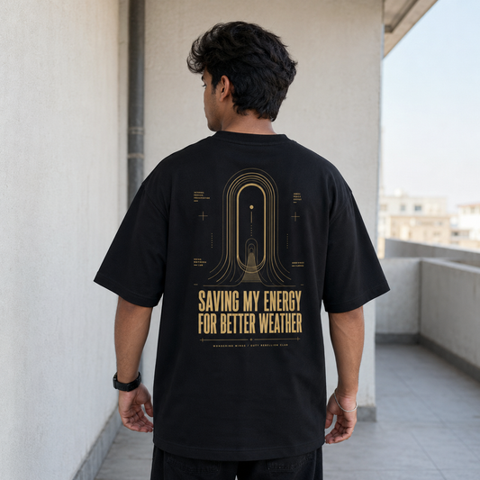 Quietly Unavailable Oversized Tee front design oversized T-shirt by Wondering Minds