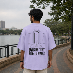 Quietly Unavailable Oversized Tee back graphic oversized T-shirt by Wondering Minds