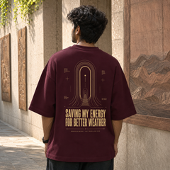 Quietly Unavailable Oversized Tee back graphic oversized T-shirt by Wondering Minds