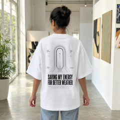 Quietly Unavailable Oversized Tee back graphic oversized T-shirt by Wondering Minds