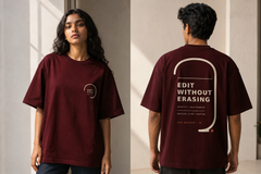 Soft Revision oversized tee in Maroon